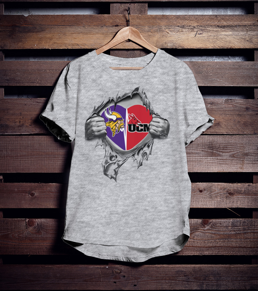 Vikings Ucm Heart Hands Central Missouri Mules T-Shirt