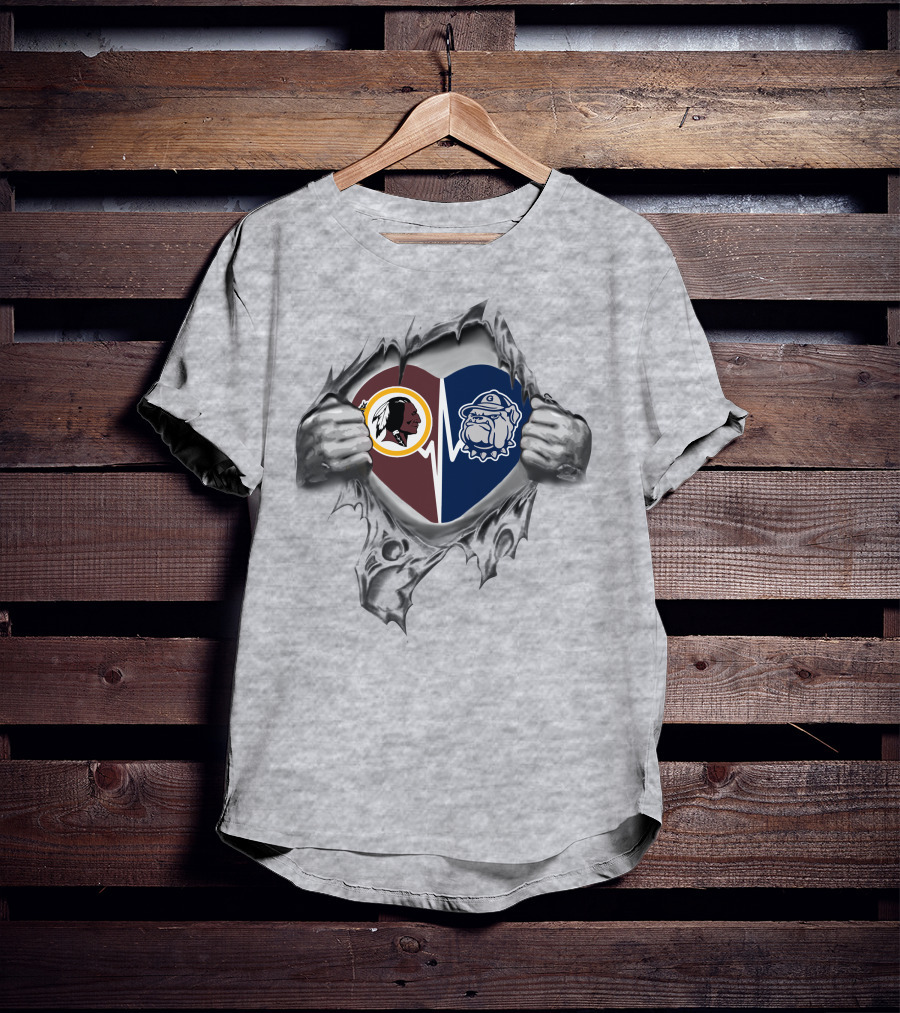 Georgetown Hoyas Redskins Heartbeat Loyalty T-Shirt