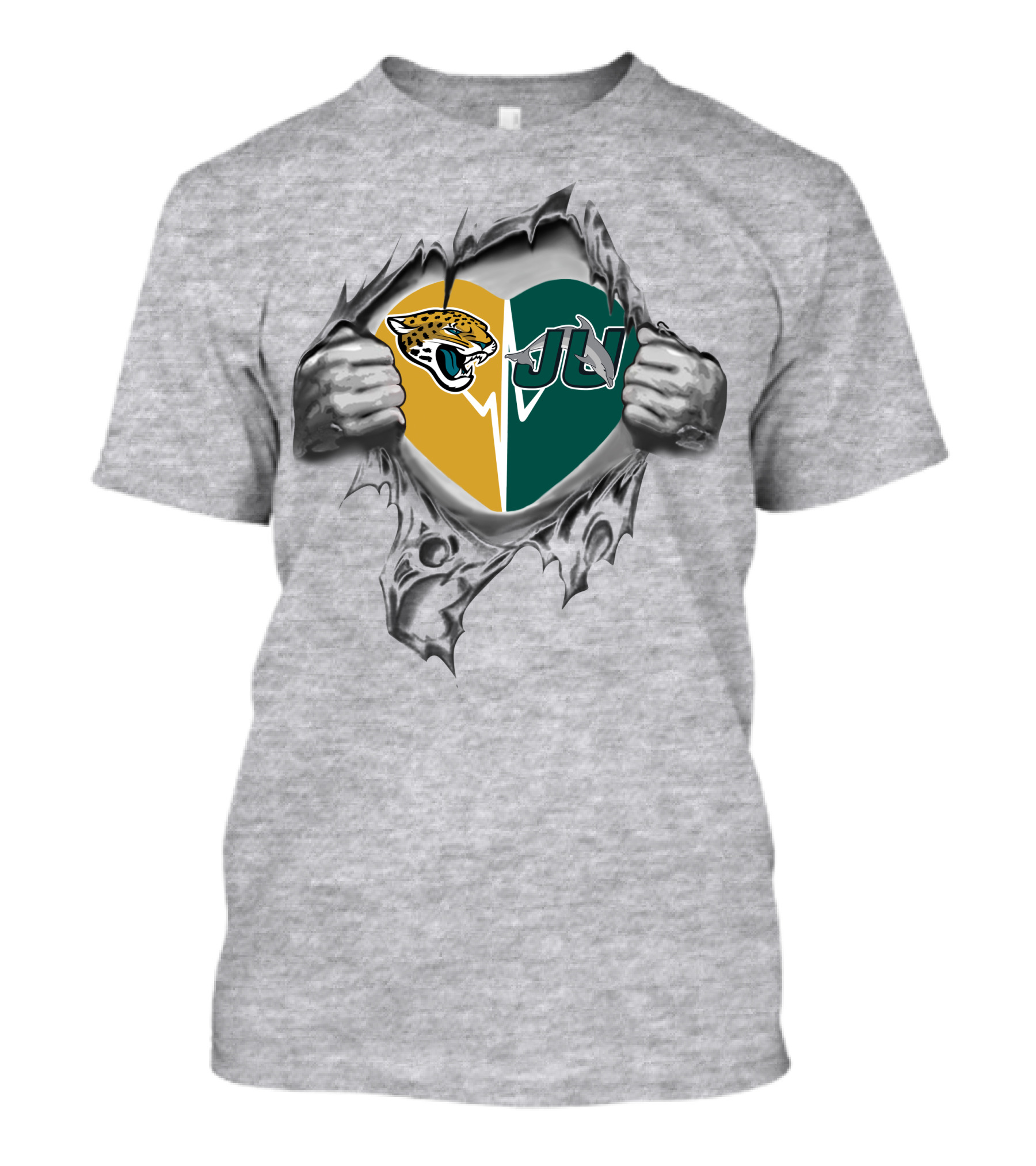 Jaguars Jacksonville Dolphins It's In My Heart Usa Football Basketball Fan Pride T-Shirt