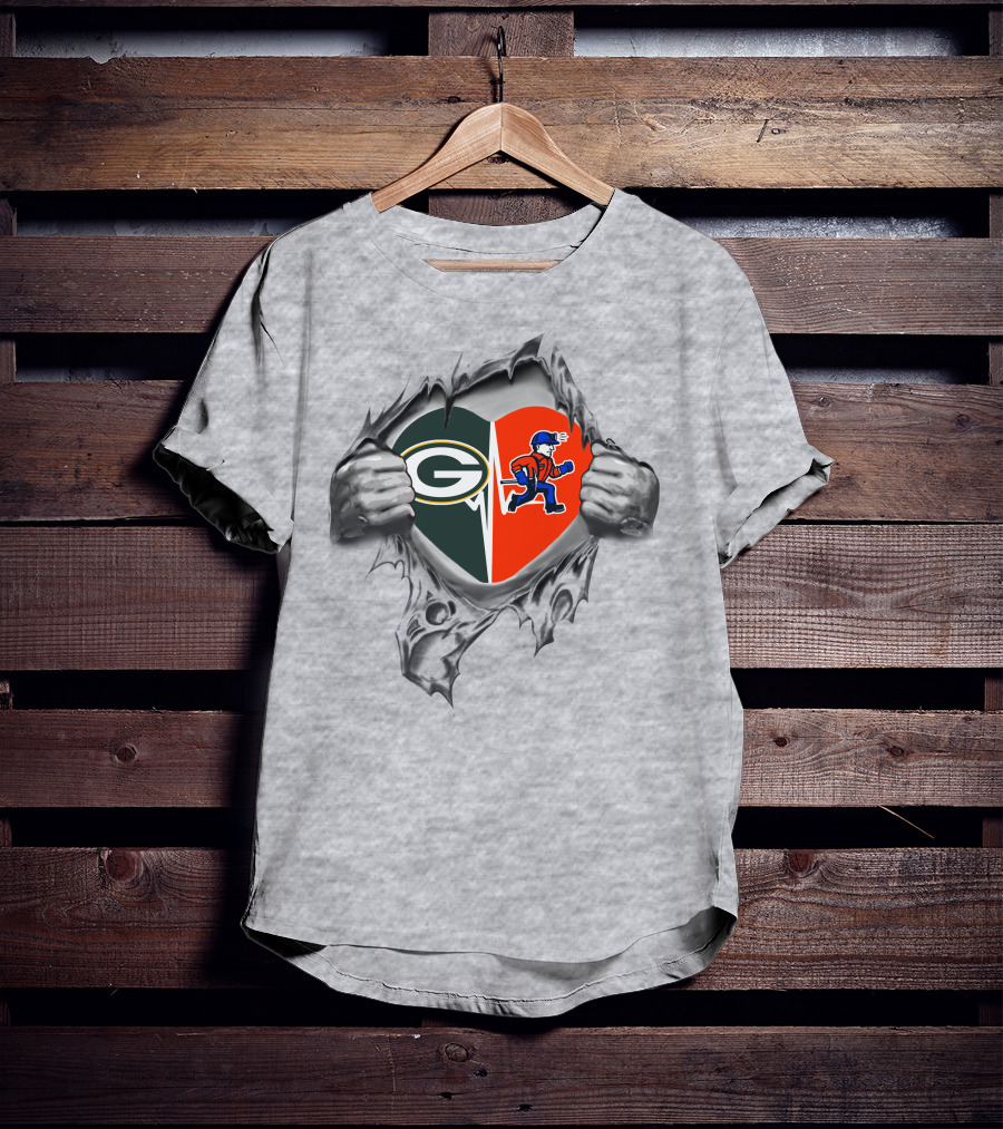 Packers Platteville Pioneers Heart Tearing Symbol T-Shirt