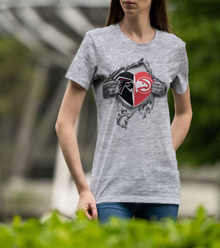 Atlanta Falcons And Hawks Heart It's In My Heart T-Shirt