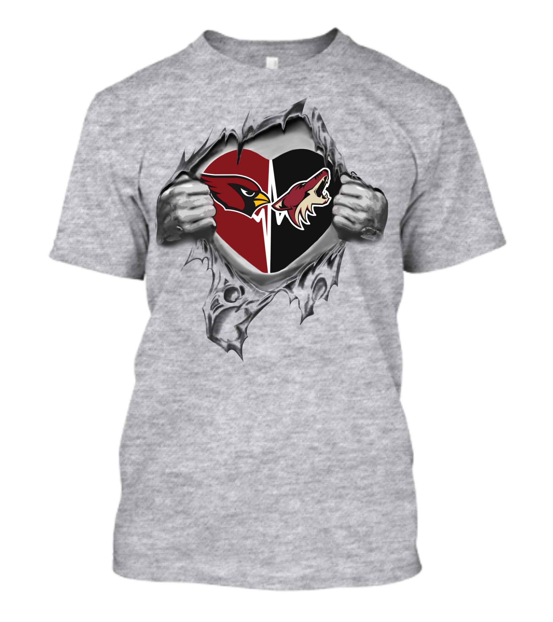 Arizona Cardinals And Coyotes Heart T-Shirt