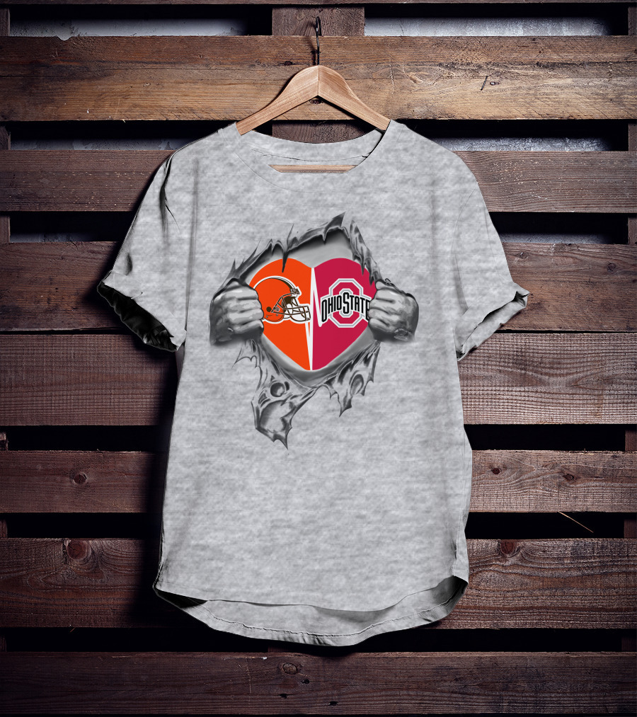 Browns Heart Ohio State Buckeyes It's In My Heart T-Shirt
