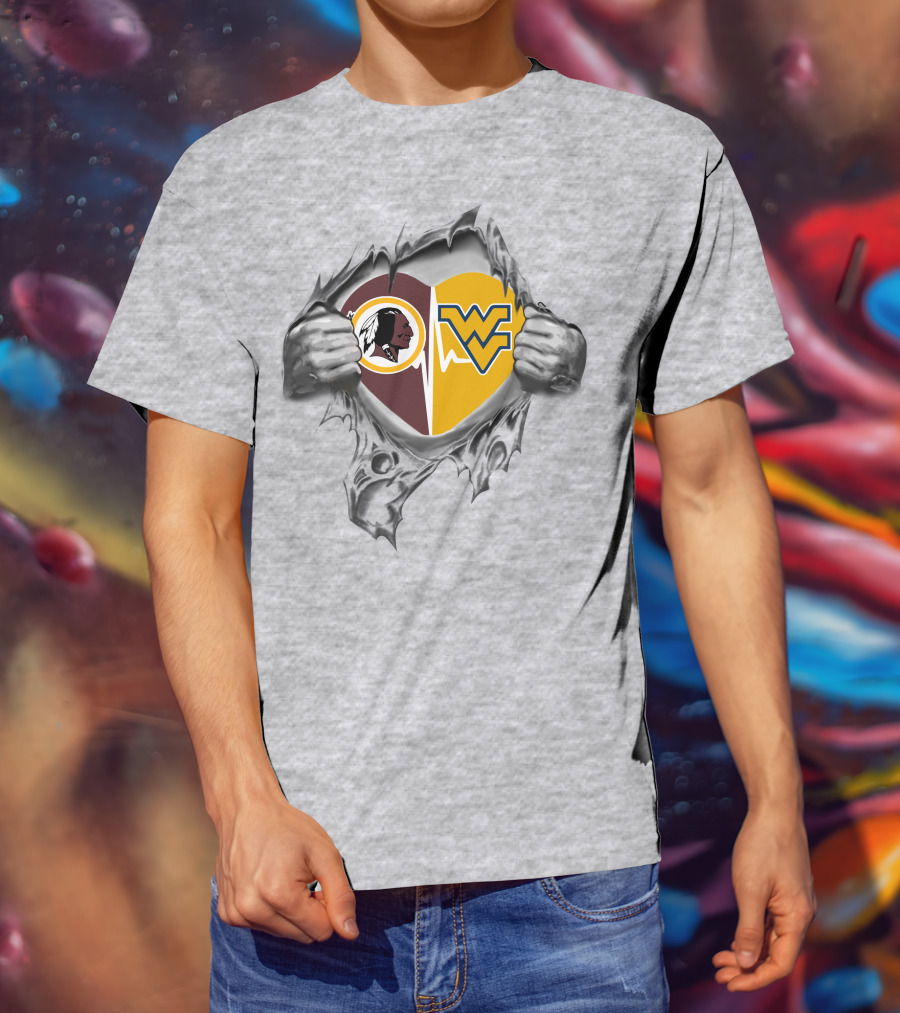 Redskins West Virginia Mountaineers Heart T-Shirt