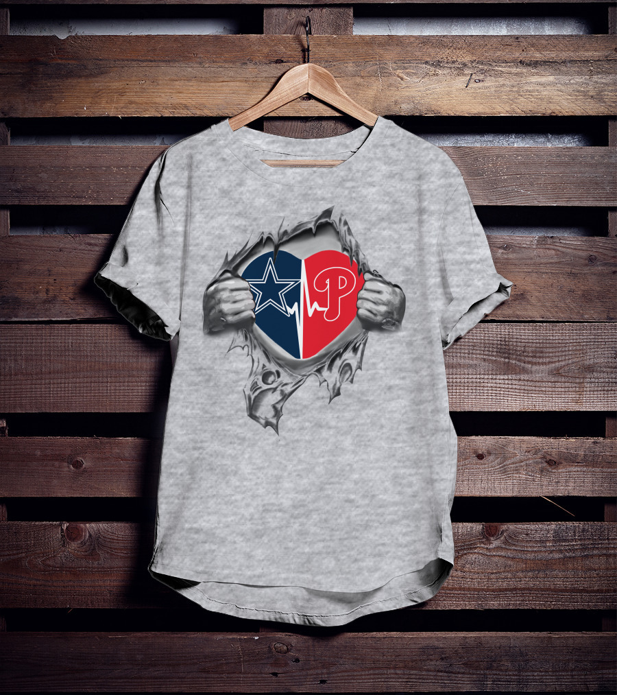 Cowboys Phillies Heartbeat Passion Within T-Shirt