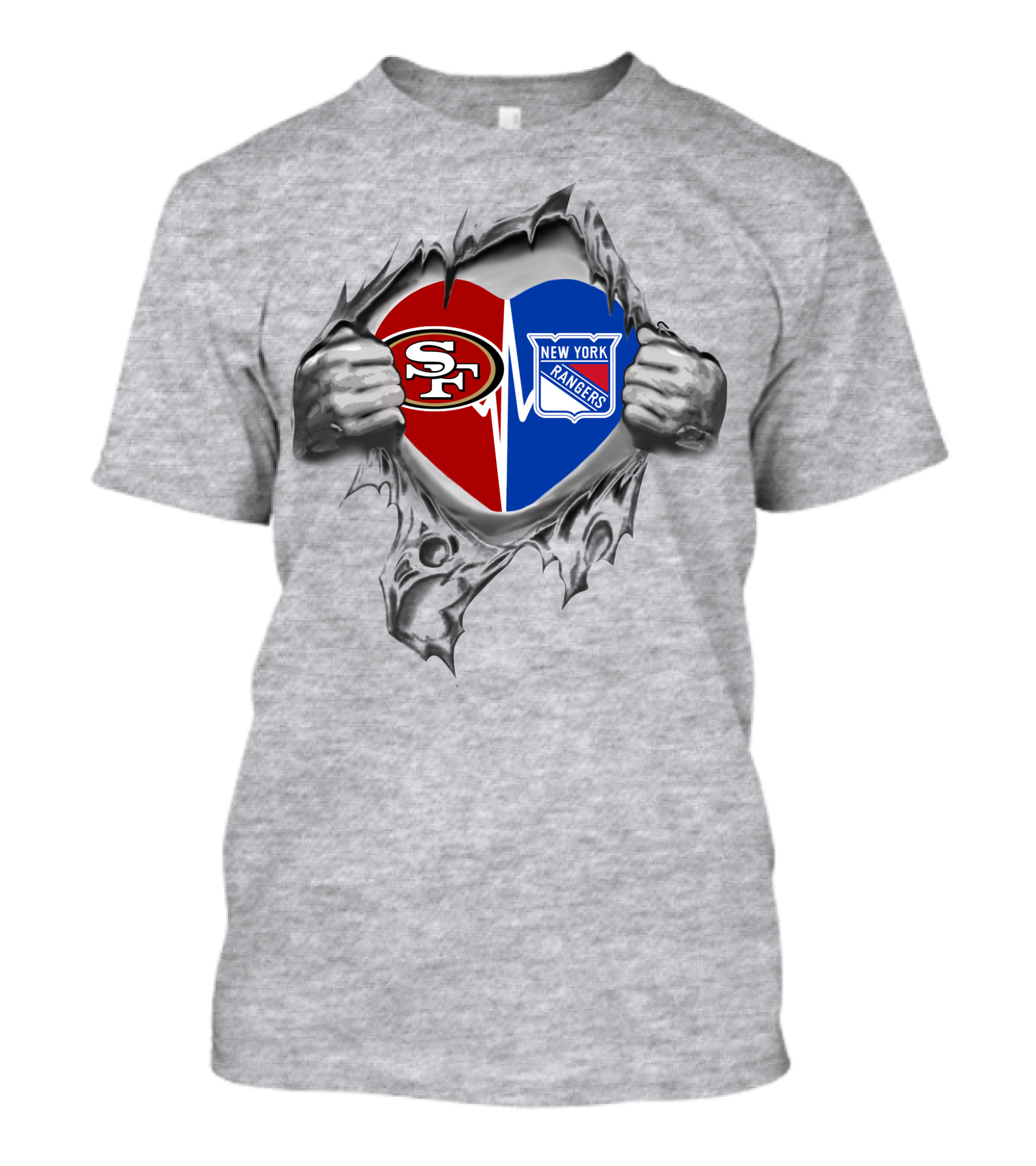 San Francisco 49ers New York Rangers Heart T-Shirt