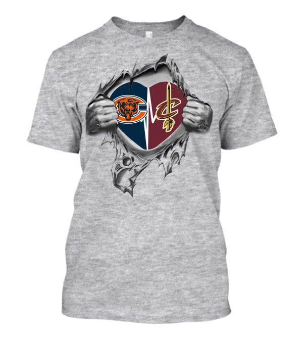 Bears Cleveland Cavaliers Heart Logo Crossover T-Shirt