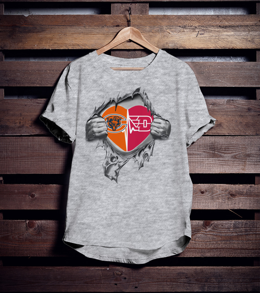 Bears Dayton Flyers Heart Logo Combination T-Shirt