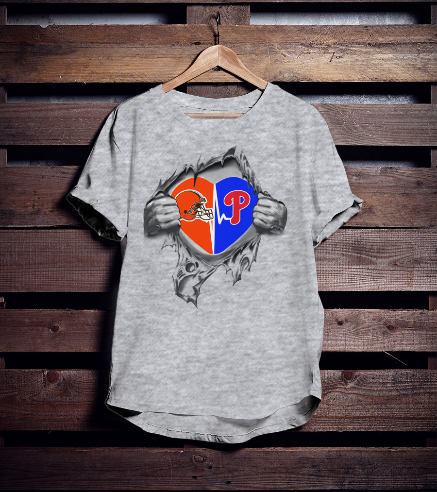Browns Philadelphia Phillies Heart T-Shirt