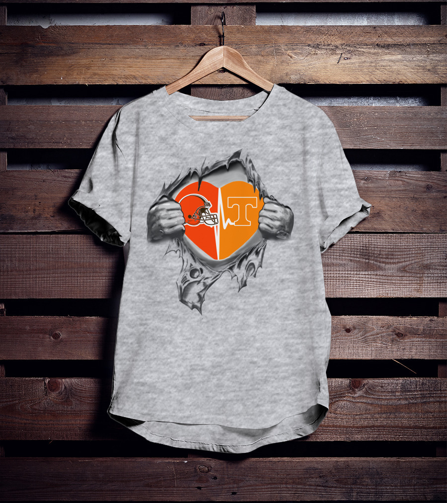 Browns Tennessee Volunteers Heartbeat Passion T-Shirt