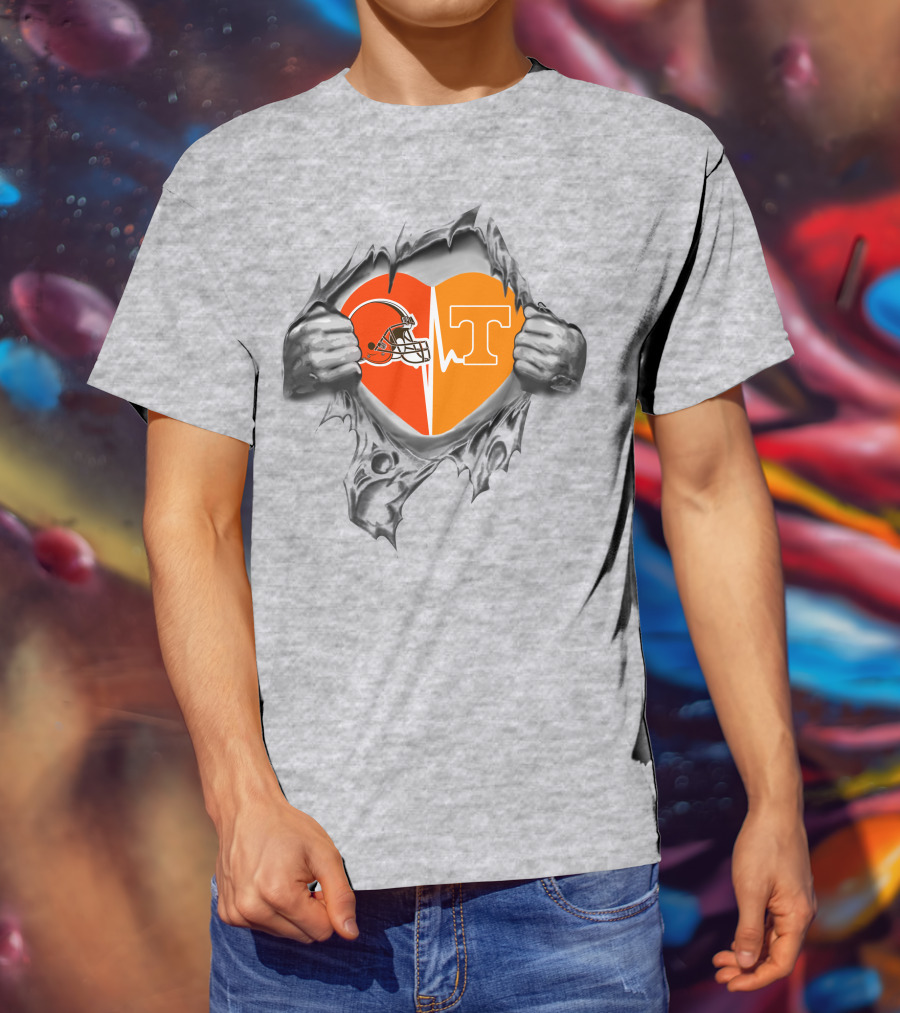 Browns Tennessee Volunteers Heartbeat Passion T-Shirt