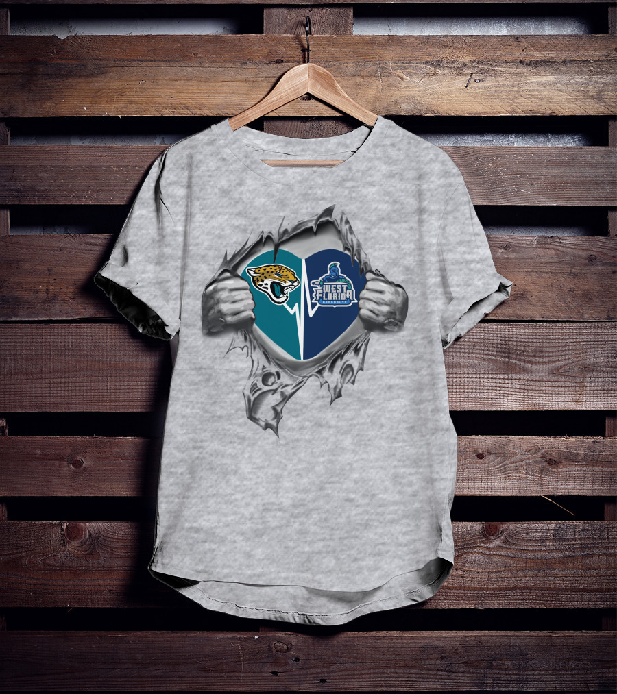 Jacksonville Jaguars West Florida Argonauts Heart T-Shirt