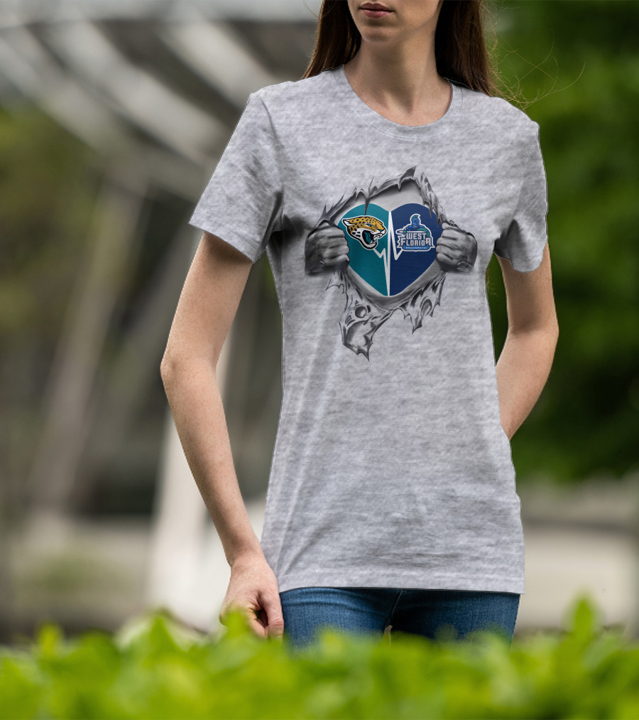Jacksonville Jaguars West Florida Argonauts Heart T-Shirt