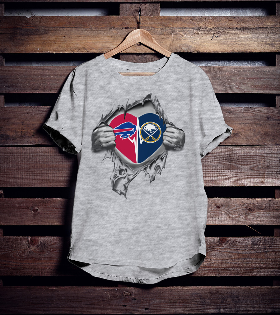 Buffalo Bills Sabres Heartbeat T-Shirt