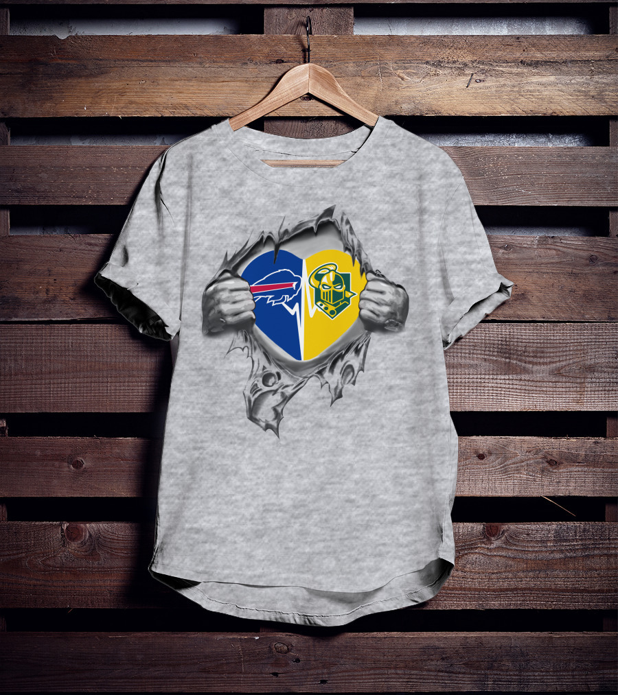 Buffalo Bills Vegas Golden Knights Heart Design 75 Clarkson Passion T-Shirt