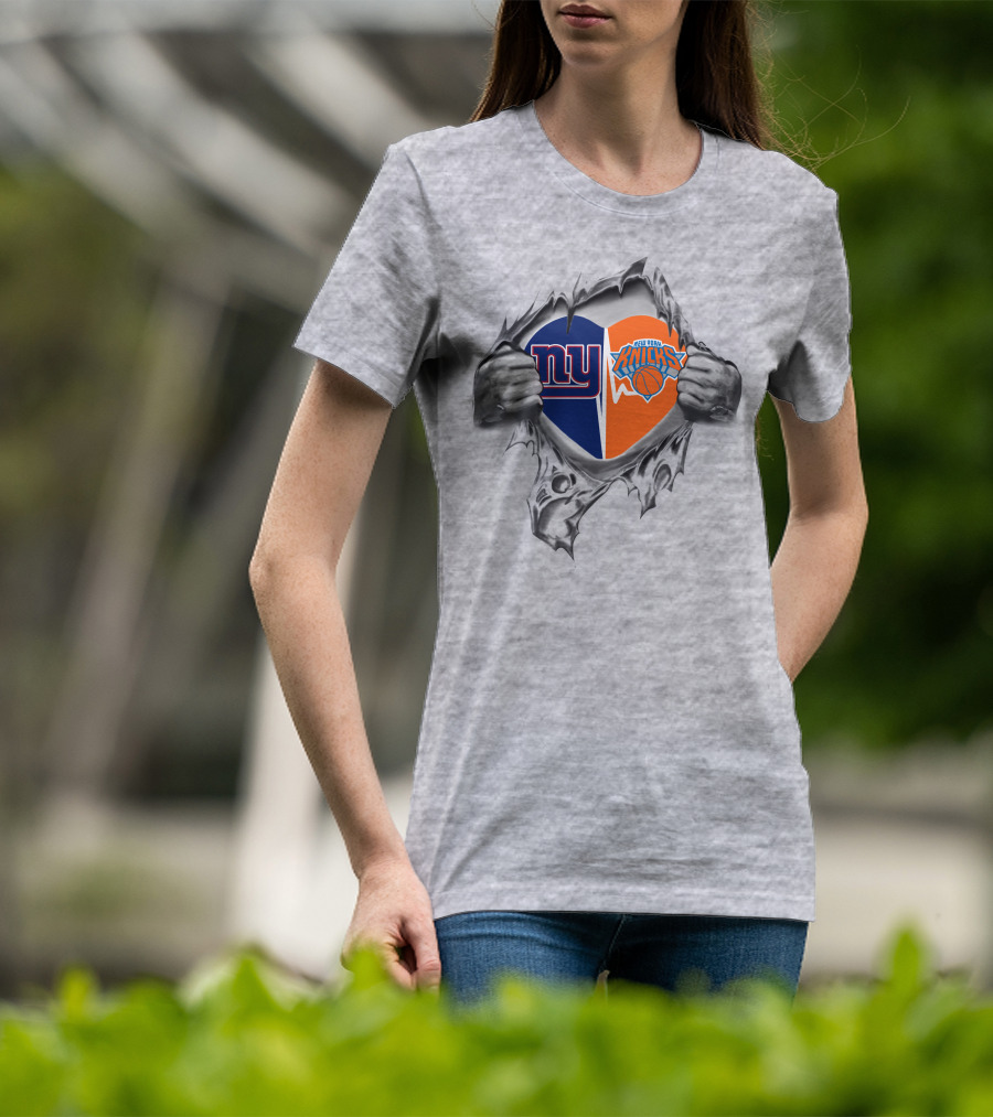 Ny Giants New York Knicks It's In My Heart T-Shirt