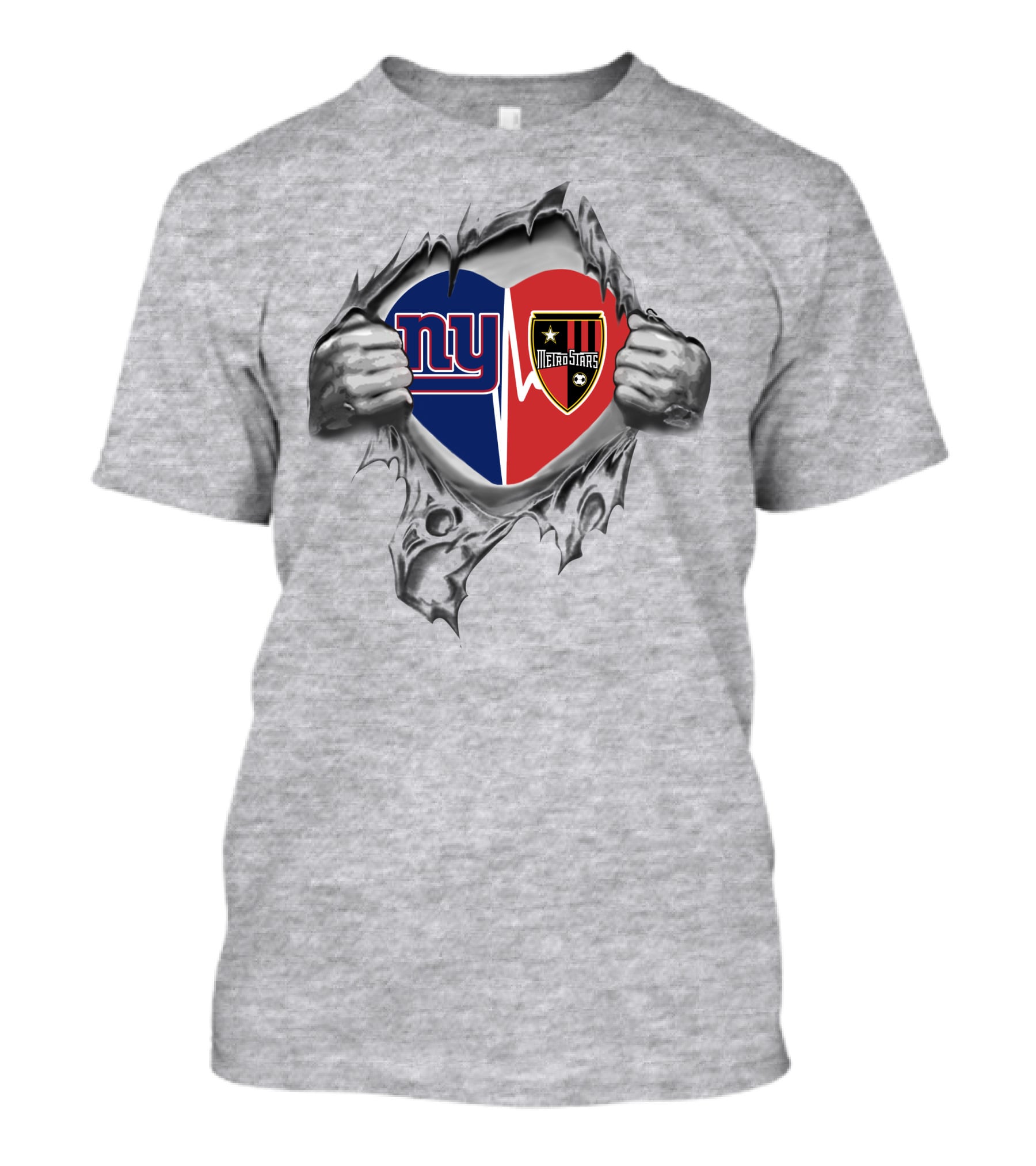 New York Giants Metrostars Heart Logo Fan Tribute T-Shirt