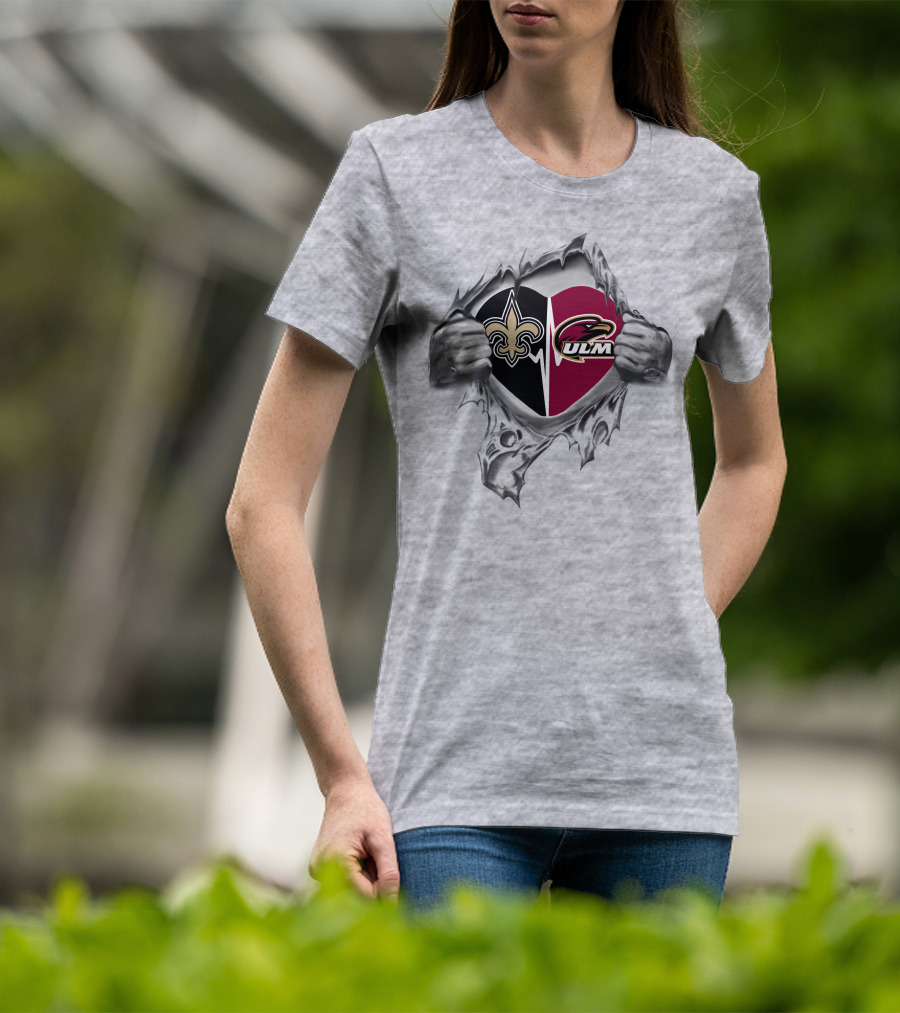Saints Heartbeat Ul Monroe Warhawks Pride T-Shirt