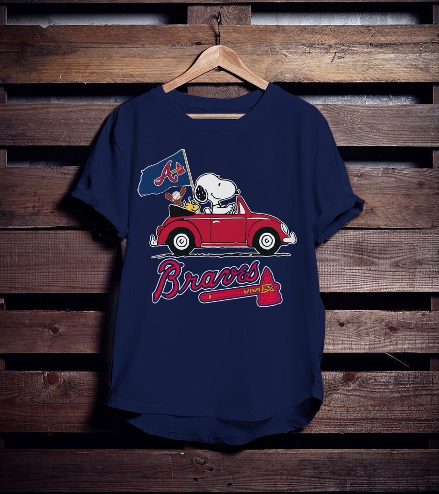 Atlanta Braves Snoopy Woodstocks Car Adventure T-Shirt