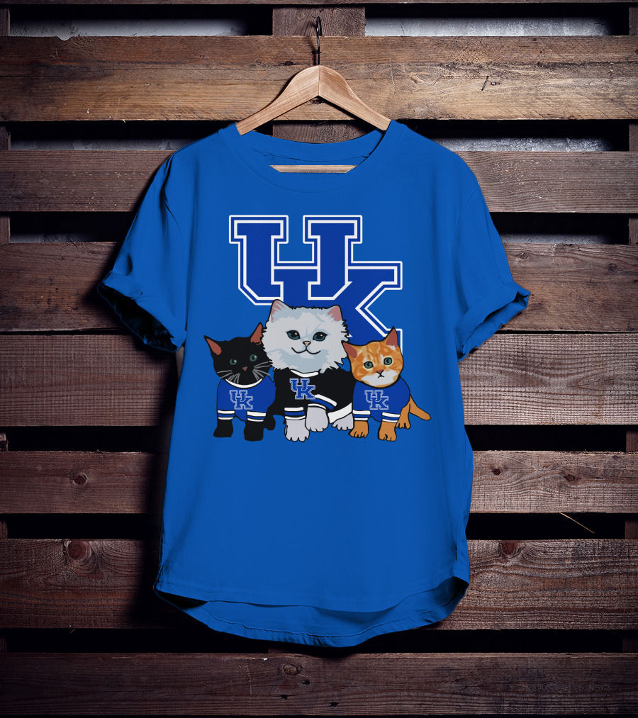 Kentucky Wildcats UK Logo Cats In Team Sweaters T-Shirt