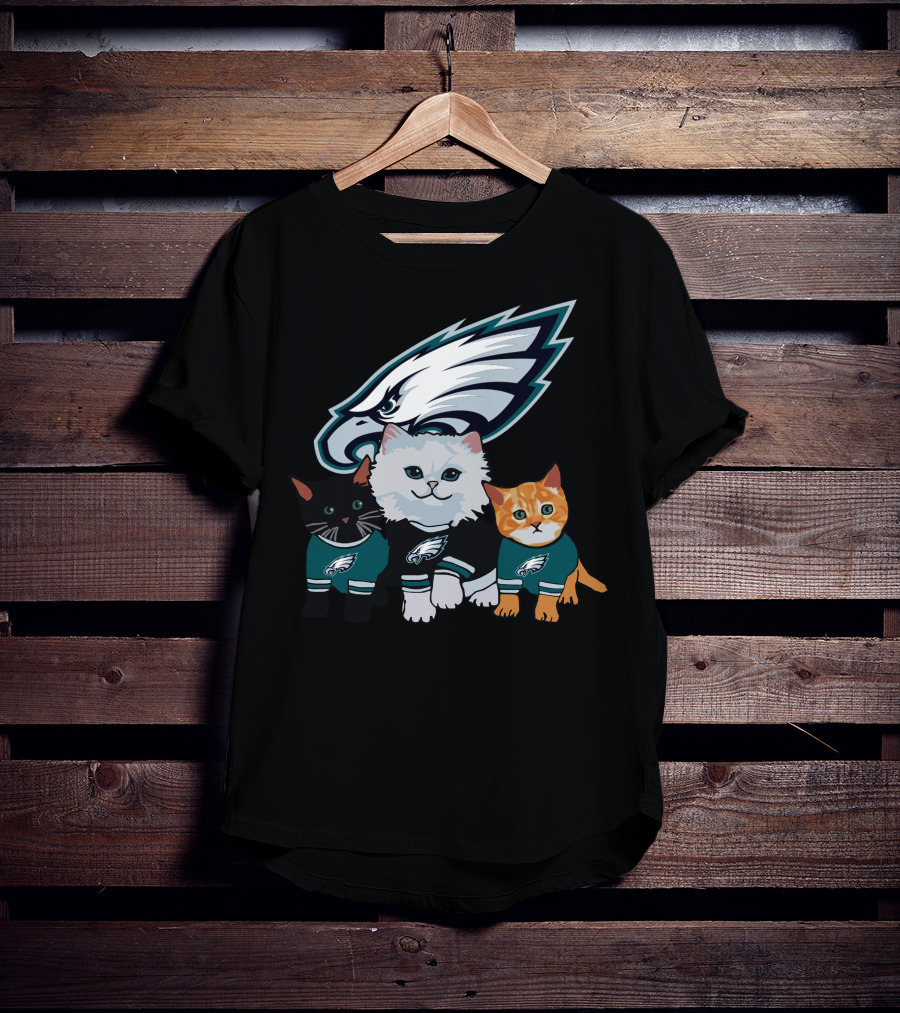 Philadelphia Eagles Cats With Team T-Shirt