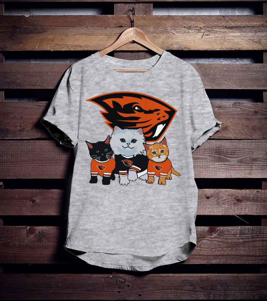 Oregon State Beavers Cats In Team Jerseys T-Shirt