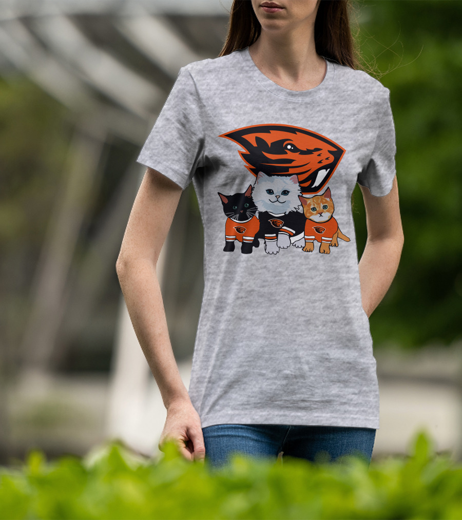 Oregon State Beavers Cats In Team Jerseys T-Shirt