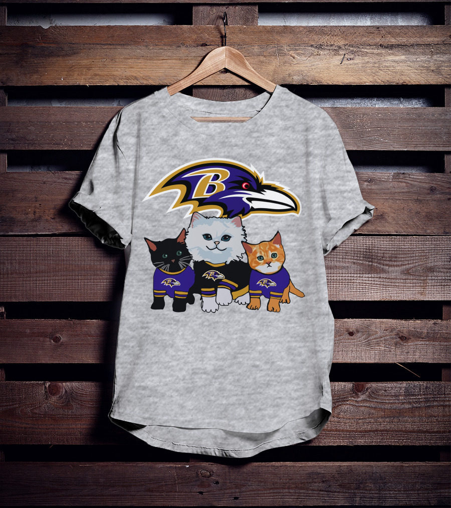 Baltimore Ravens Cats In Team Jerseys T-Shirt