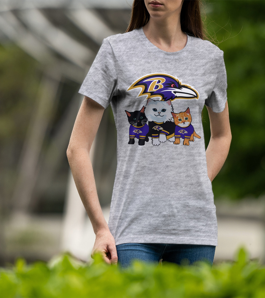 Baltimore Ravens Cats In Team Jerseys T-Shirt
