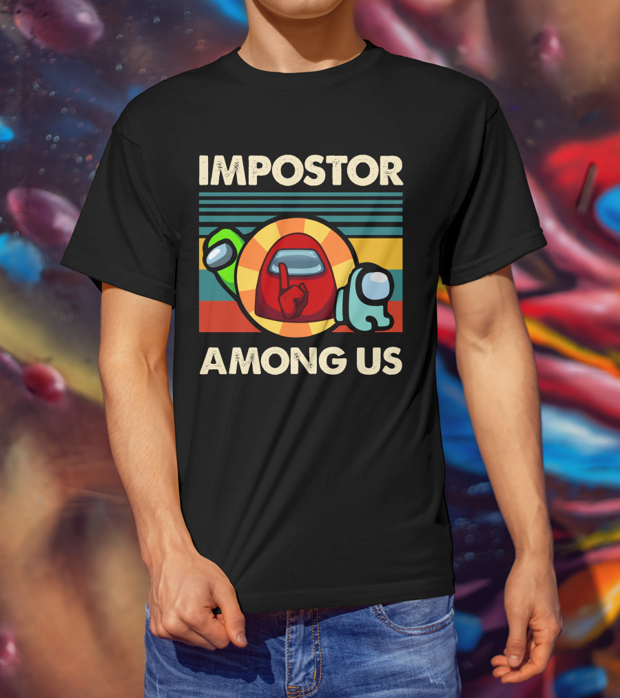 IMPOSTOR AMONG US Retro Crewmates T-Shirt