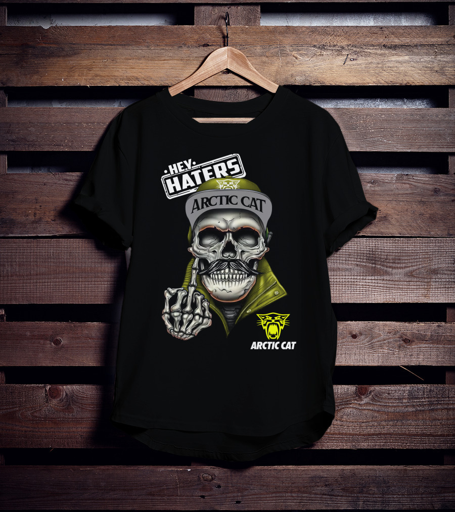Hey Haters Arctic Cat Skull With Arctic Cat T-Shirt
