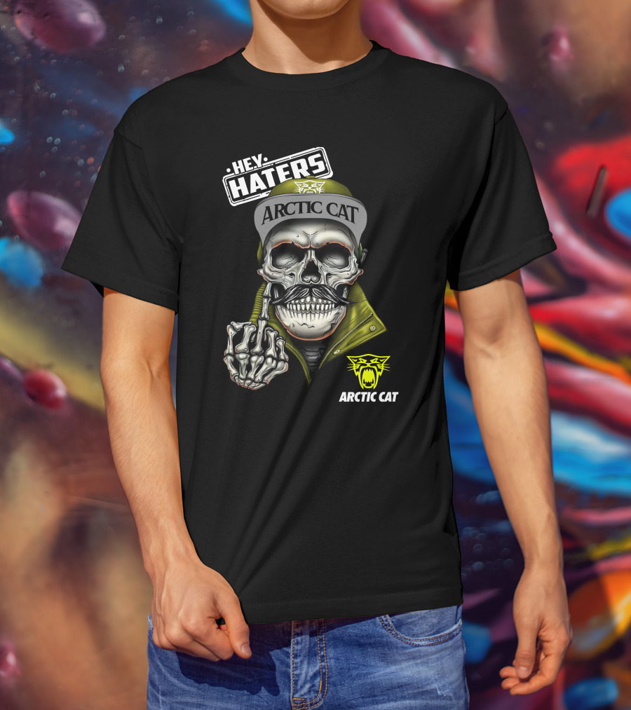 Hey Haters Arctic Cat Skull With Arctic Cat T-Shirt