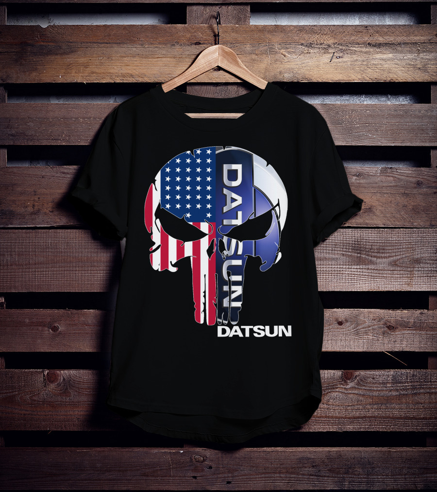 Datsun Punisher Skull American Flag T-Shirt