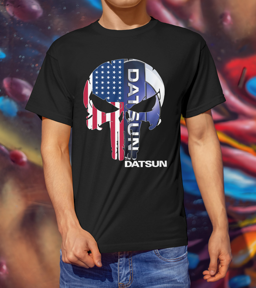 Datsun Punisher Skull American Flag T-Shirt