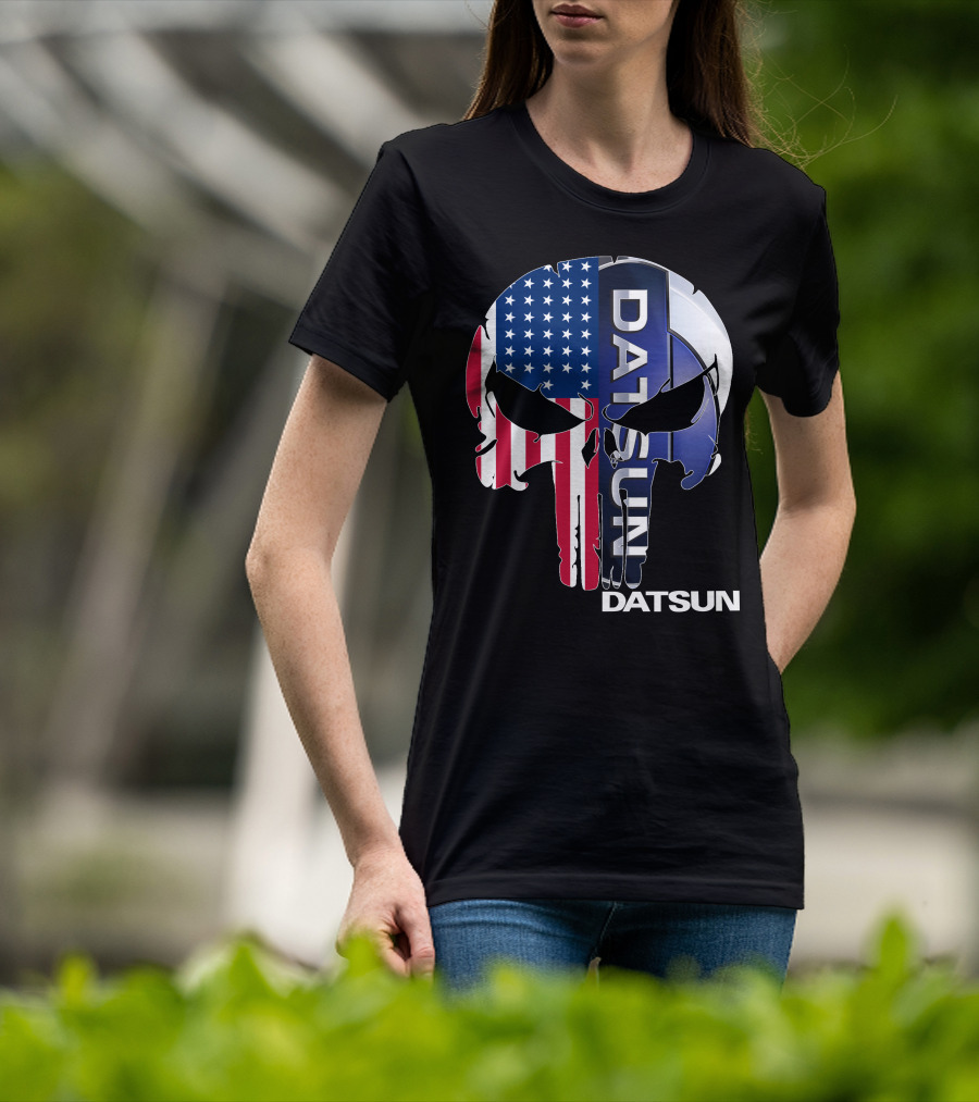 Datsun Punisher Skull American Flag T-Shirt