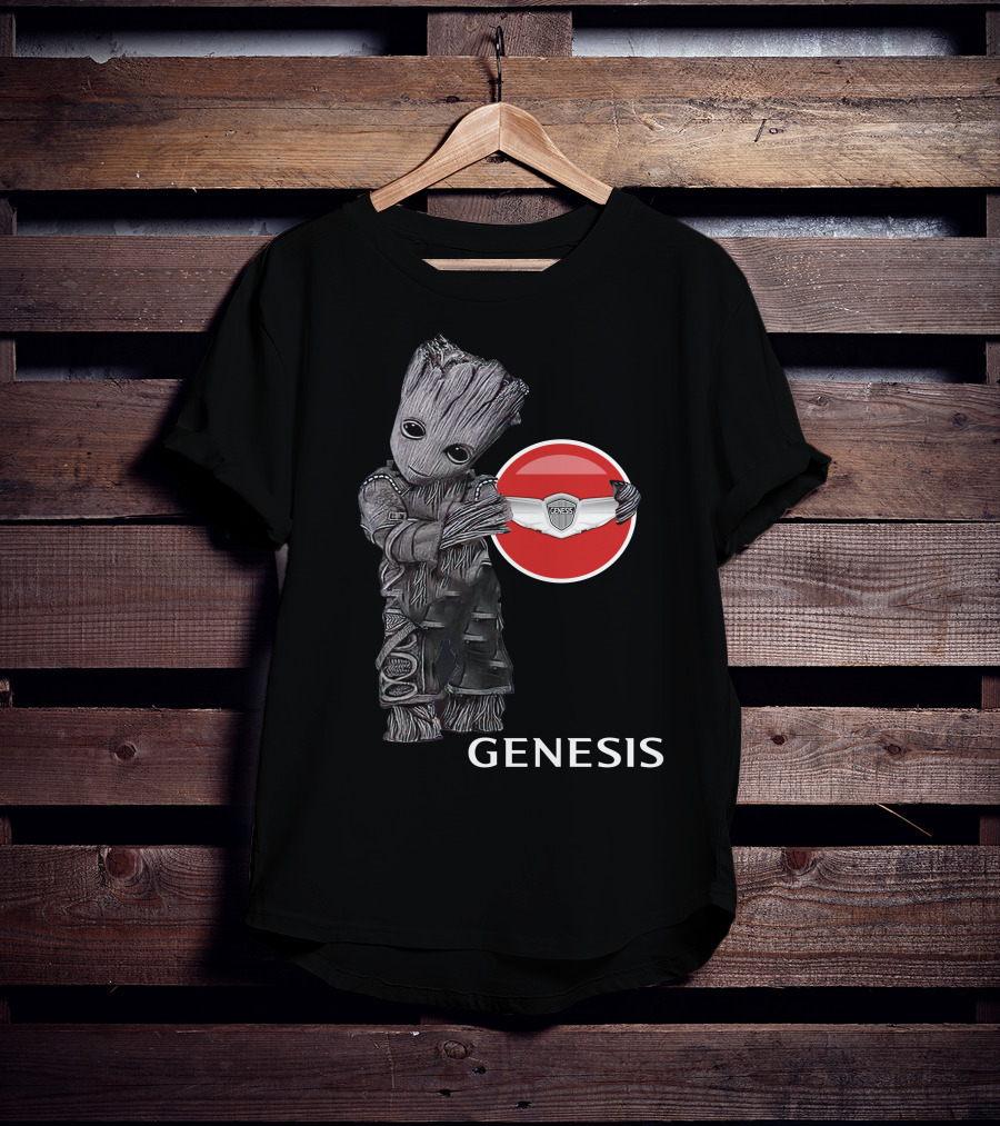 Genesis Baby Groot Holding Badge T-Shirt