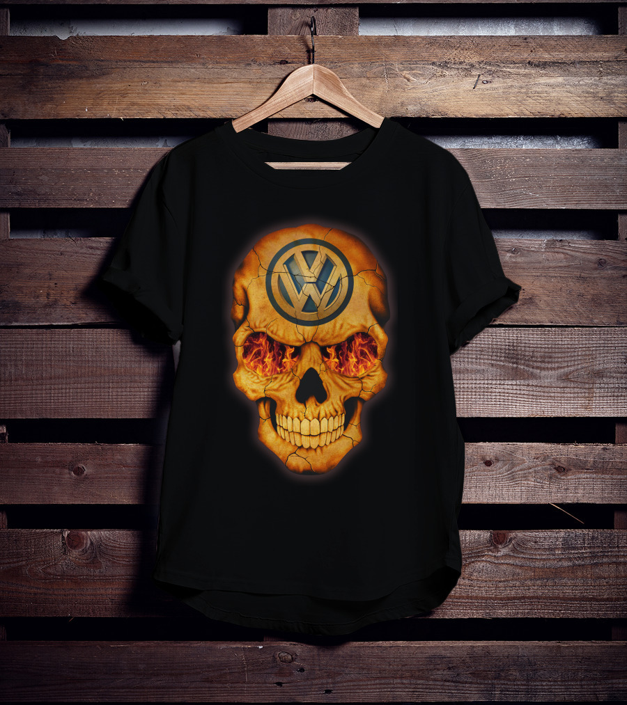 VOLKWAGEN Skull Flaming Eyes T-Shirt