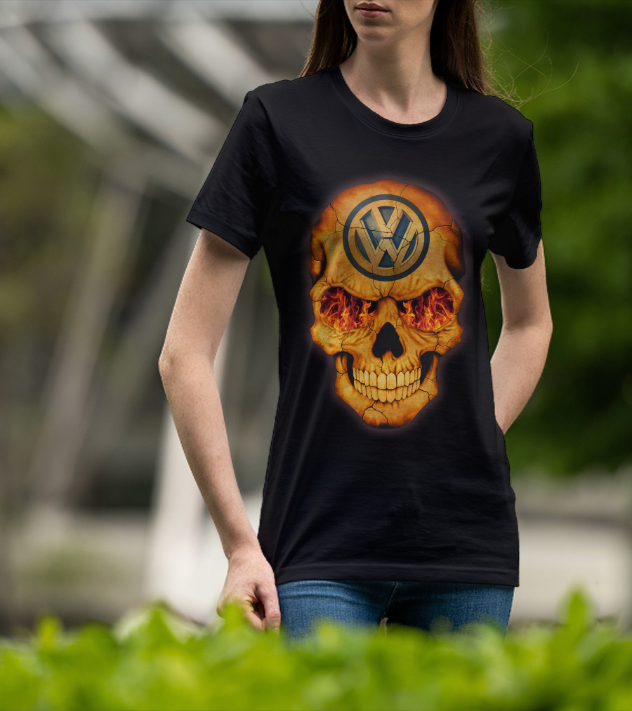 VOLKWAGEN Skull Flaming Eyes T-Shirt