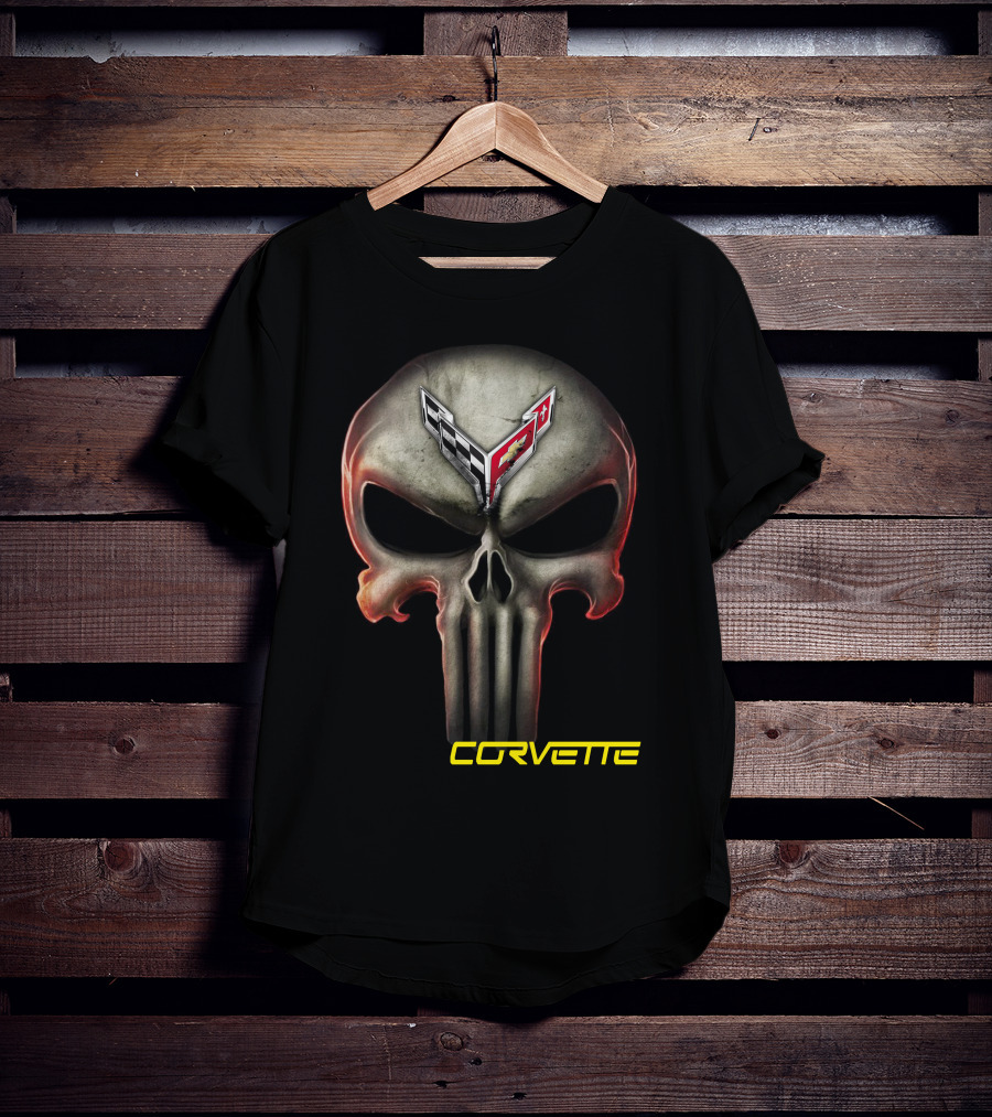 Corvette C8 Logo Skull T-Shirt