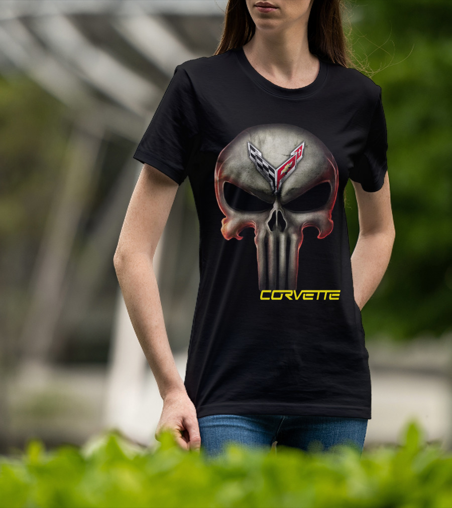 Corvette C8 Logo Skull T-Shirt