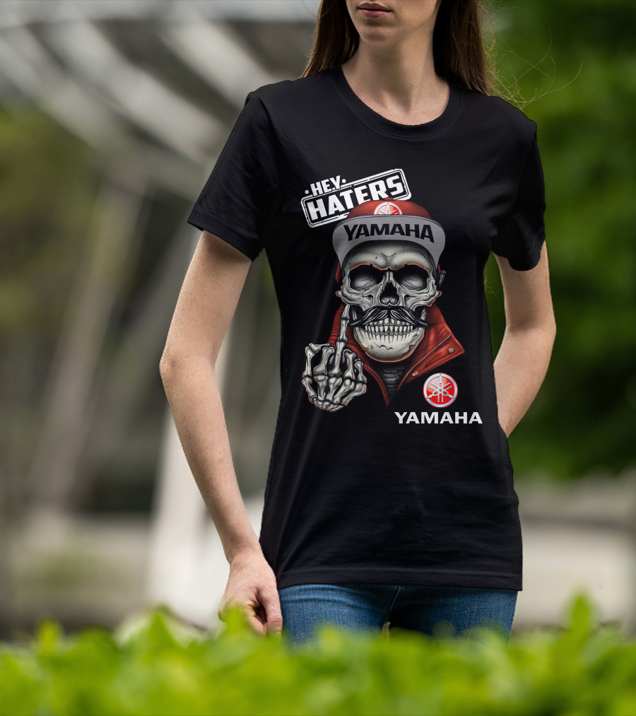 YAMAHA Hey Haters Skeleton Skull With Red Jacket And Cap T-Shirt