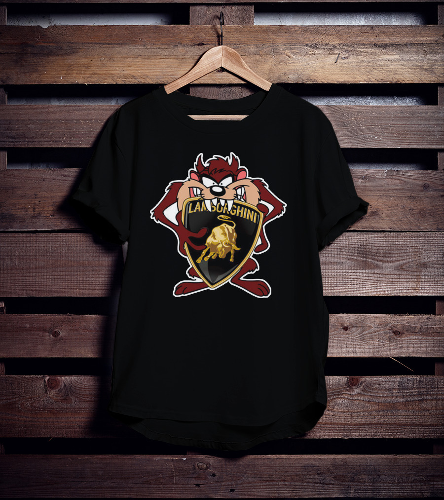 Taz Lamborghini Parody With Classic Logo And Iconic Character T-Shirt
