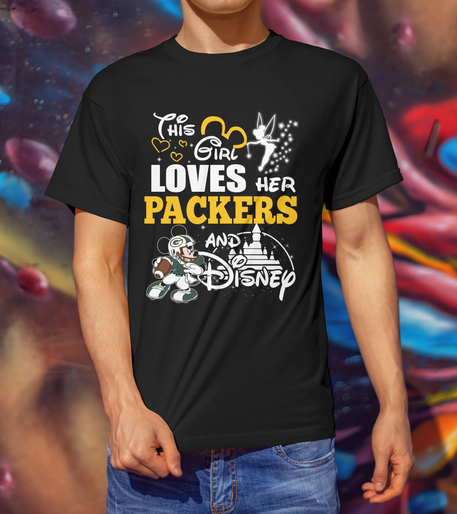 This Girl Loves Her Packers And Disney T-Shirt