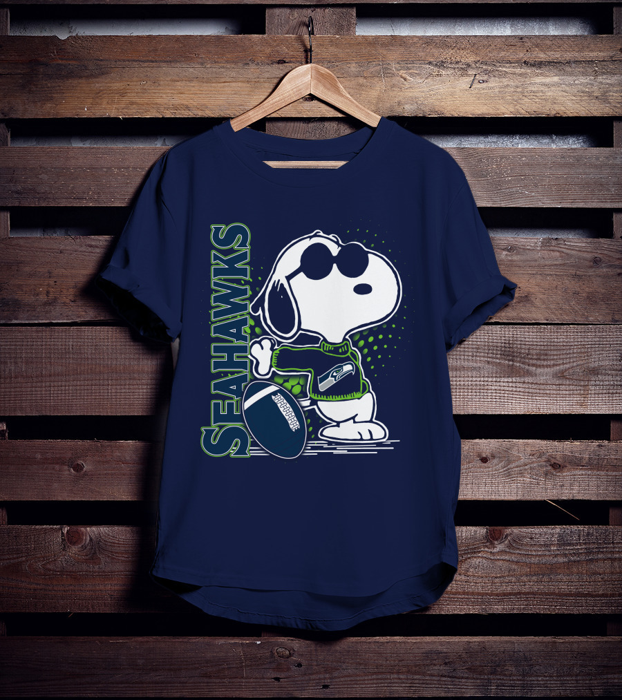 Seattle Seahawks Snoopy Football T-Shirt