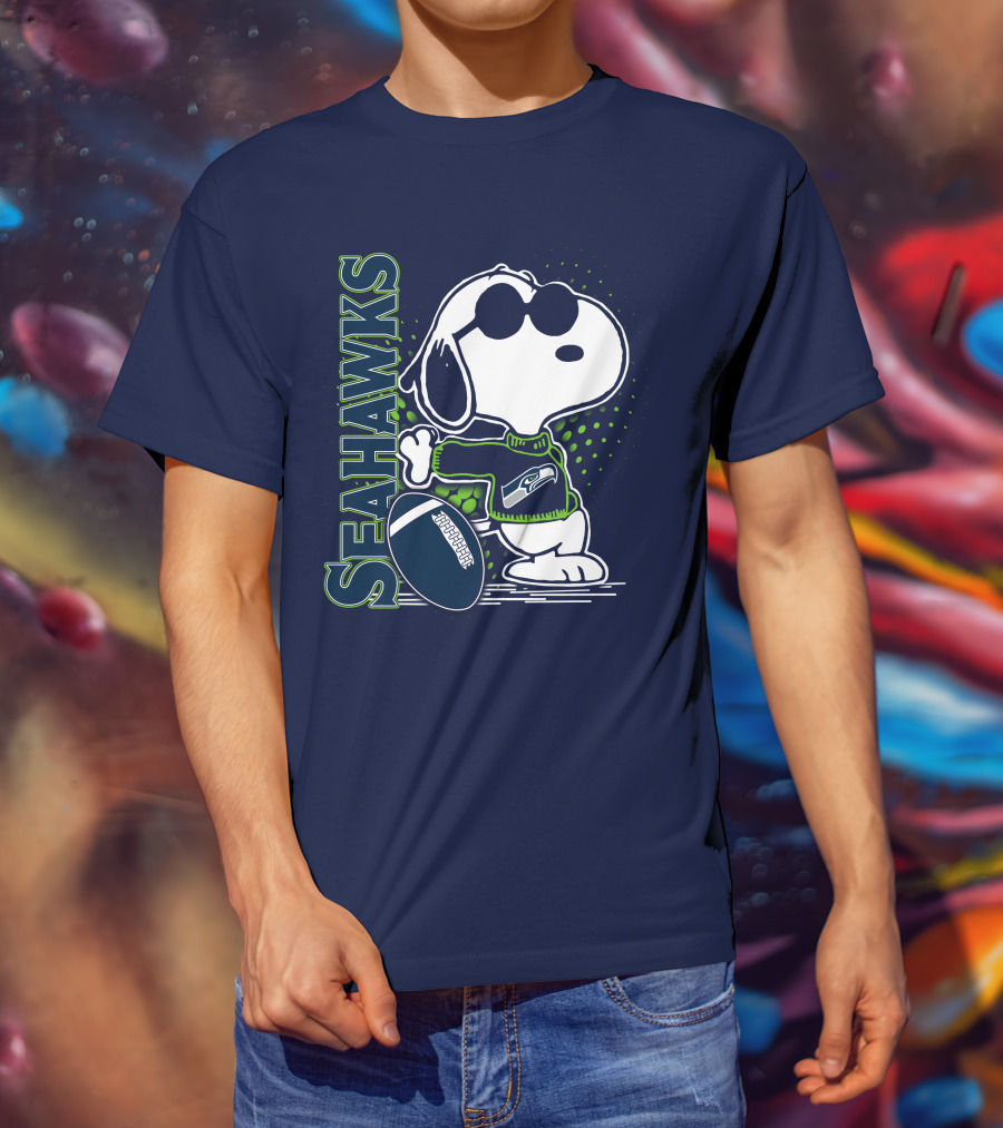 Seattle Seahawks Snoopy Football T-Shirt