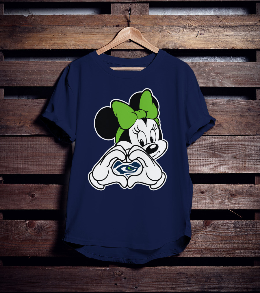 Seattle Seahawks Minnie Mouse Heart T-Shirt
