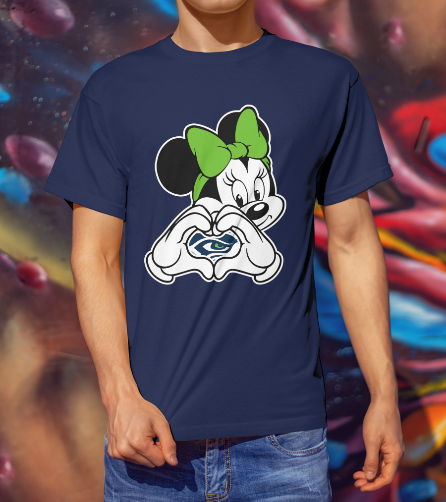 Seattle Seahawks Minnie Mouse Heart T-Shirt