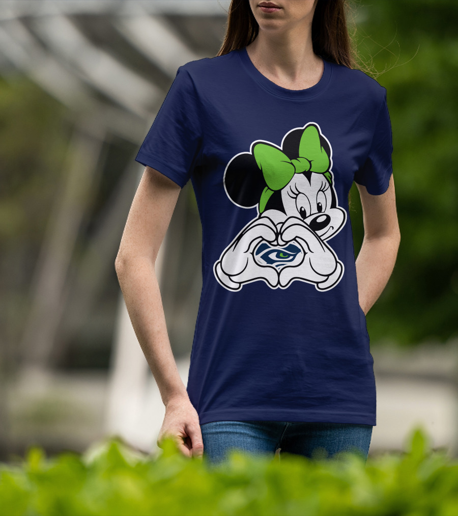 Seattle Seahawks Minnie Mouse Heart T-Shirt