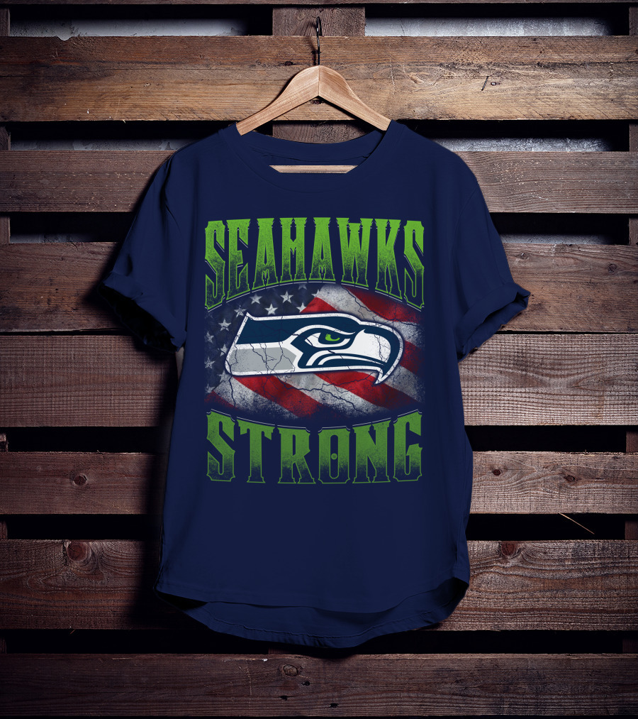 Seattle Seahawks Strong American Flag T-Shirt