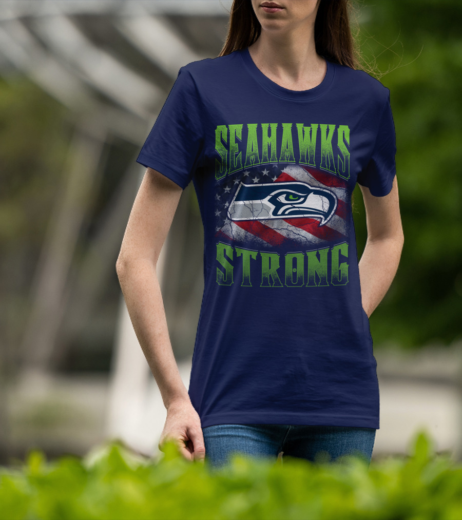 Seattle Seahawks Strong American Flag T-Shirt